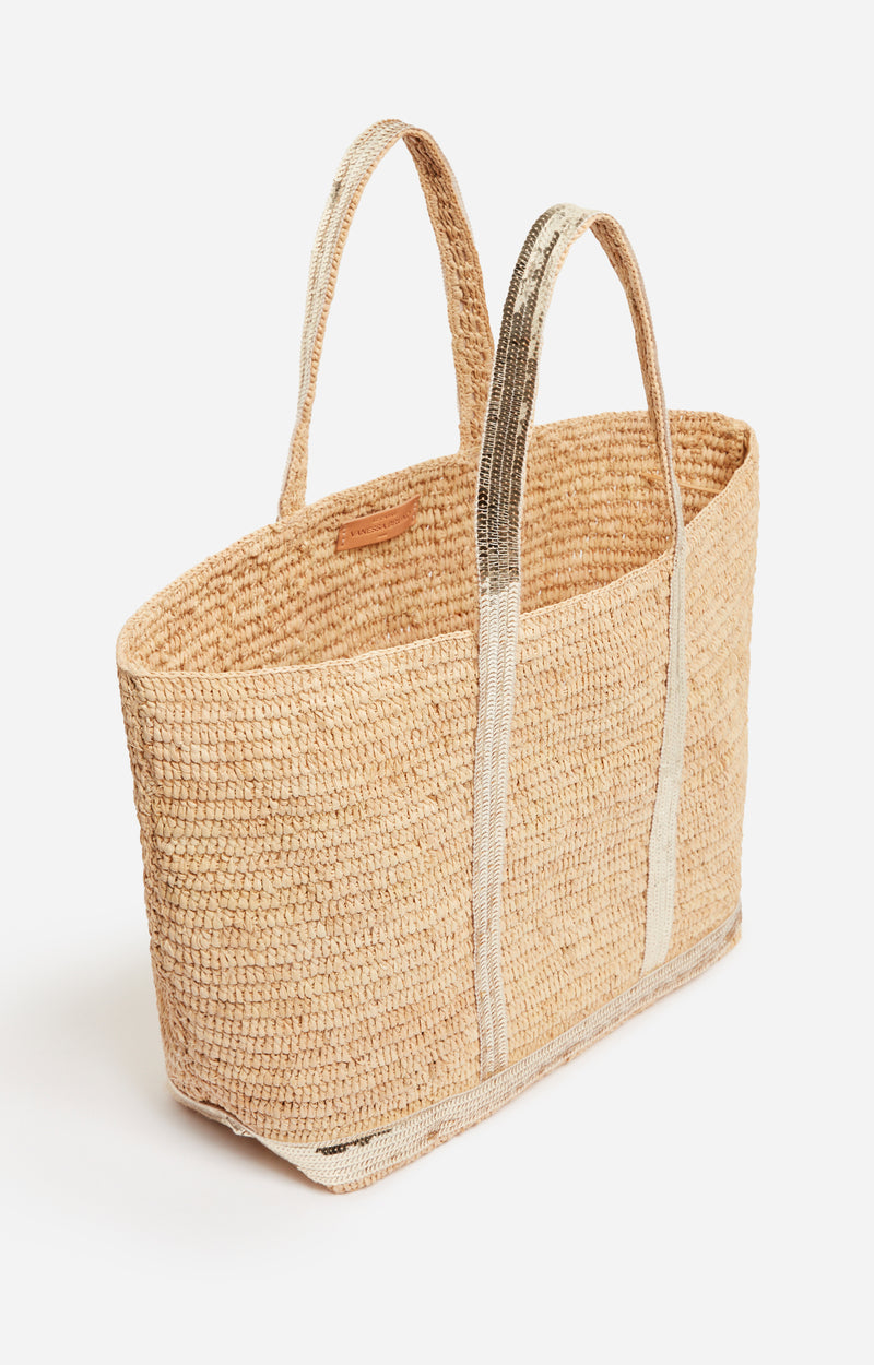 VANESSA BRUNO <br> Sac Cabas <br> Raphia et Or