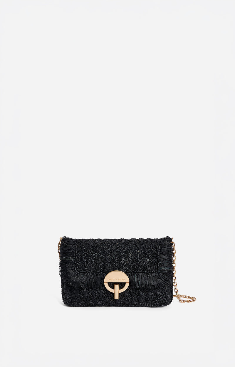 VANESSA BRUNO <br> Sac Moon <br> Raphia Noir