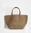 IBELIV <br> Sac Cabas Tokyo II <br> Raphia Black Tea