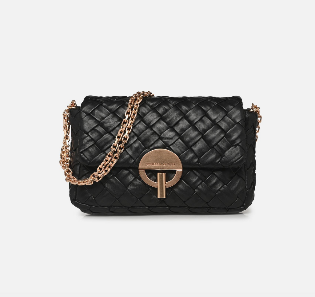 VENESSA BRUNO <br> Sac moon <br> Tressé Noir