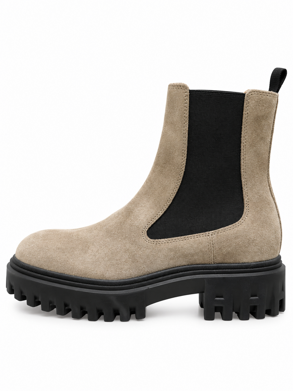 Hogan bottines femme beige en velours à semelle crantée