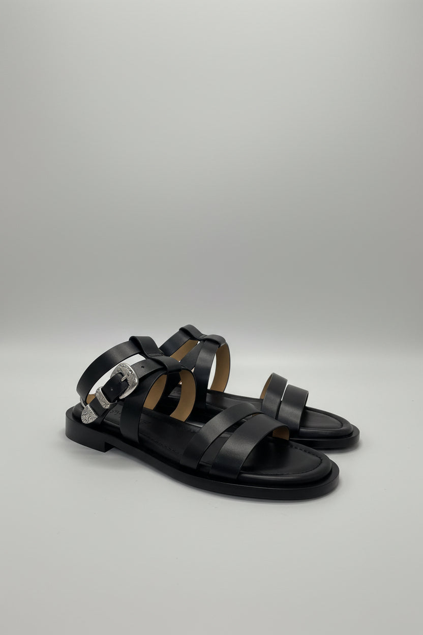 SARTORE <br> Sandale Diver <br> Cuir Noir