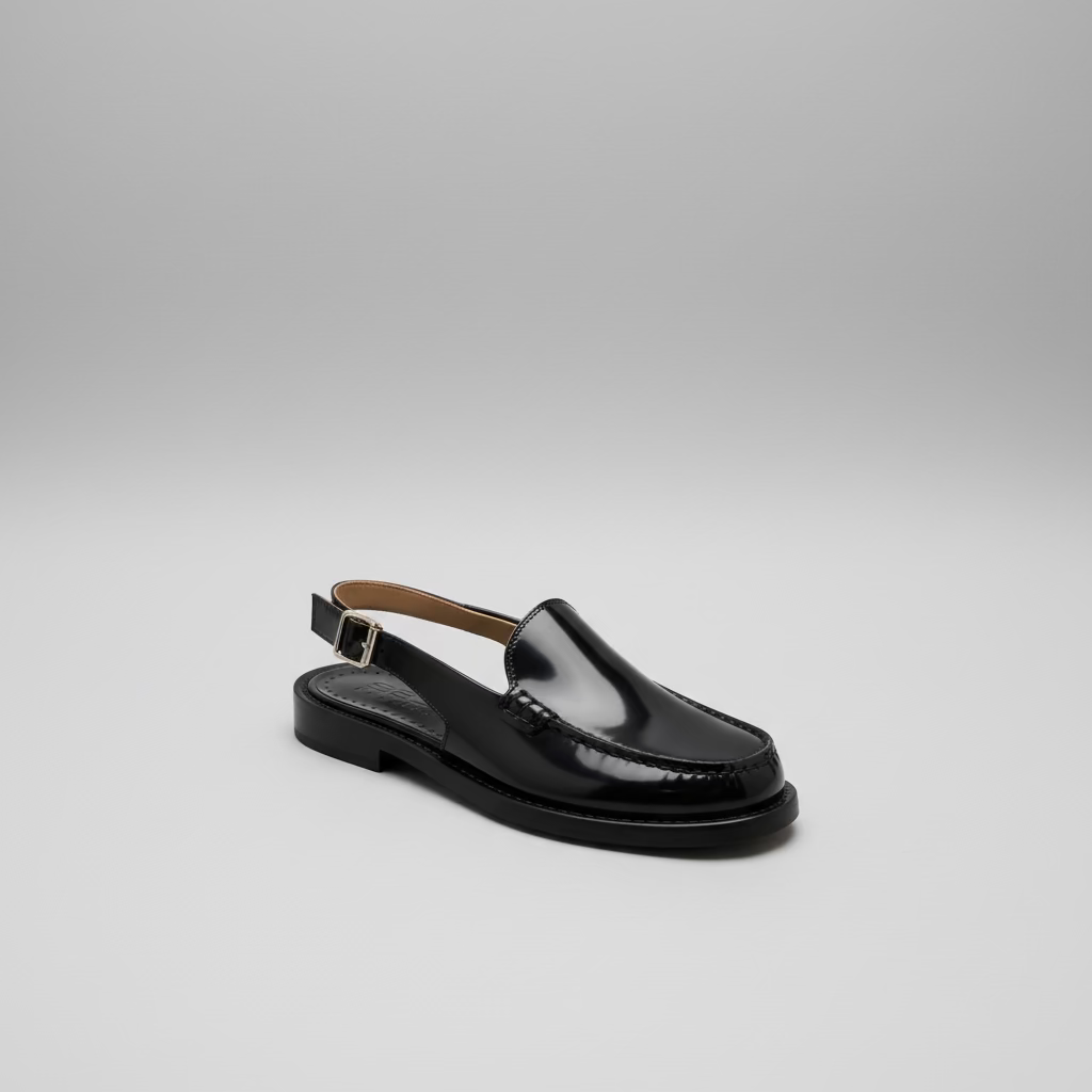 SESA FOOTWEAR <br> Mocassin Charlotte Licorice <br> Cuir Noir