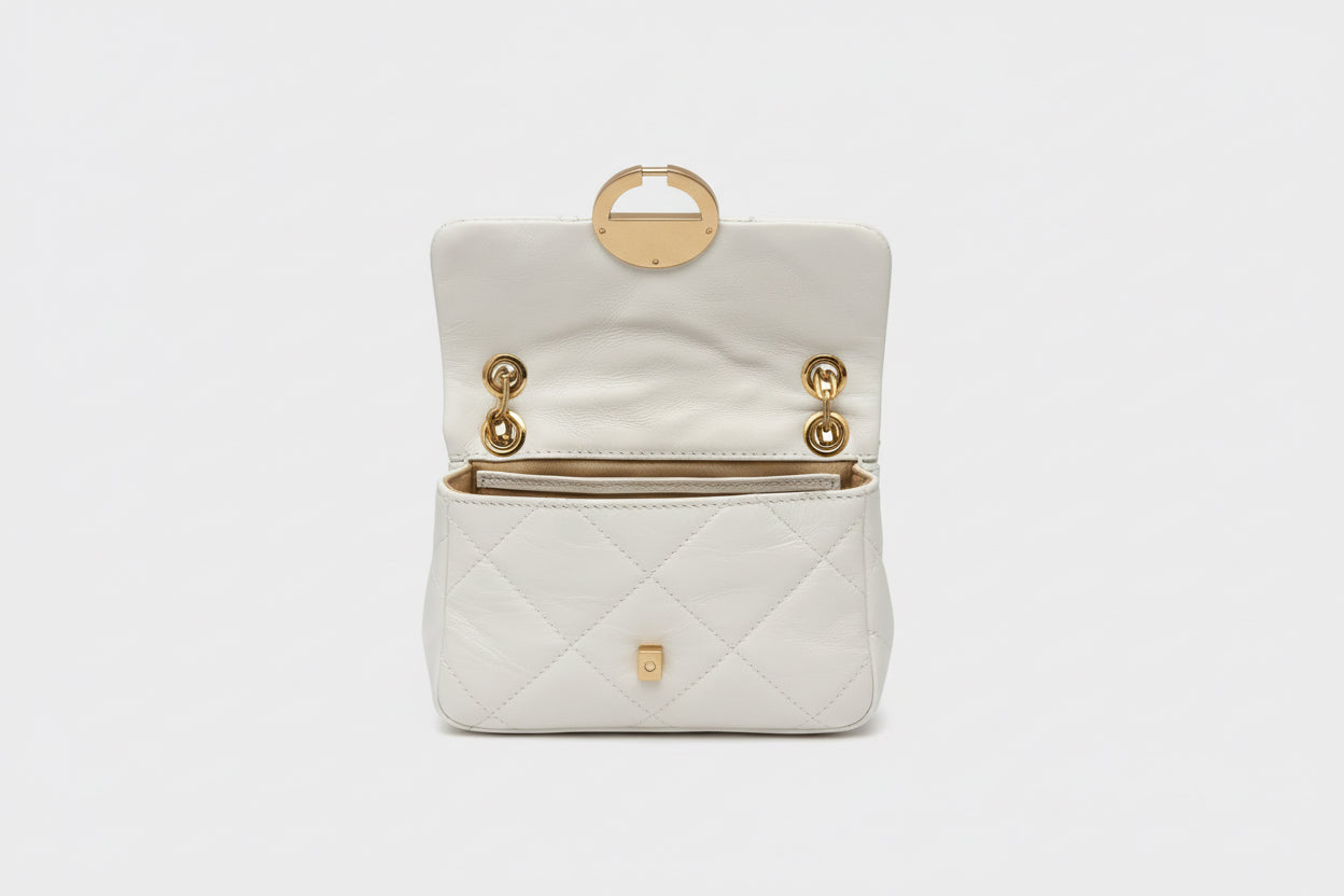 VANESSA BRUNO <br>Sac Moon mini <br> Blanc