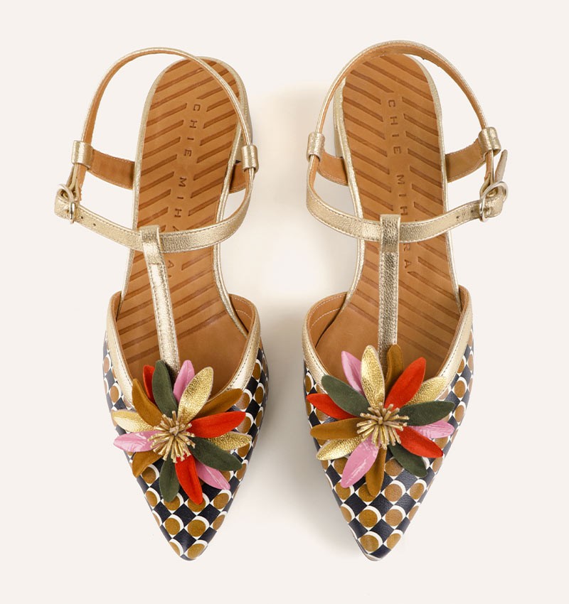 CHIE MIHARA <br> Sandale Heleni <br> Cuire Doré