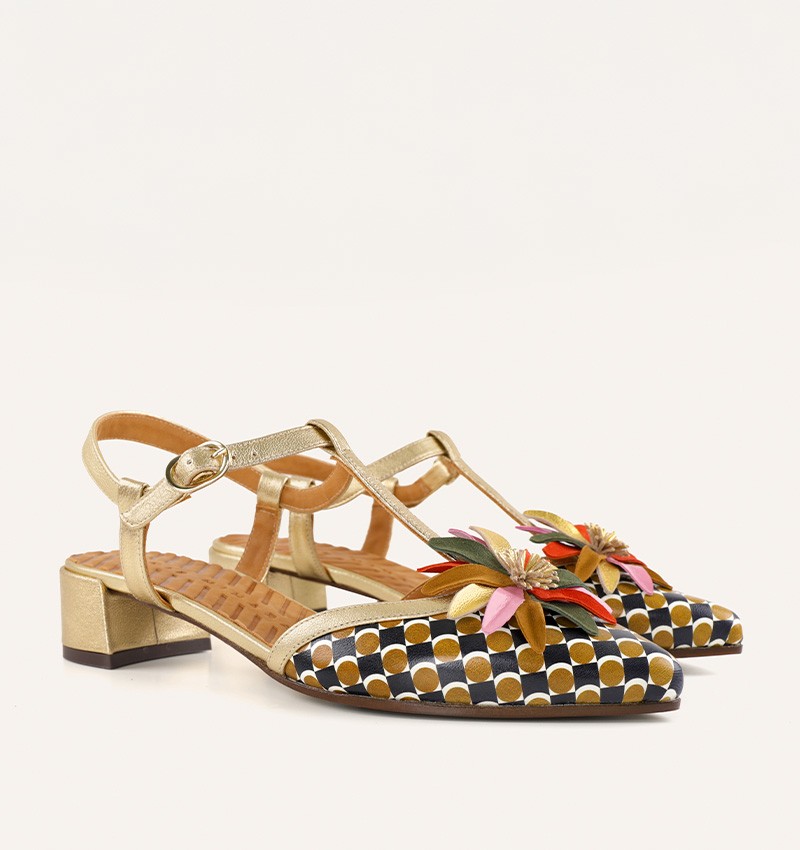 CHIE MIHARA <br> Sandale Heleni <br> Cuire Doré