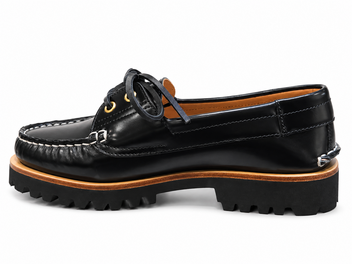 SESA Oakland S Licorice mocassin bateau noir vue de profil