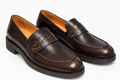 SARTORE <br> Mocassin <br> Femme Cuir Marron Foncé Blason Chaussures