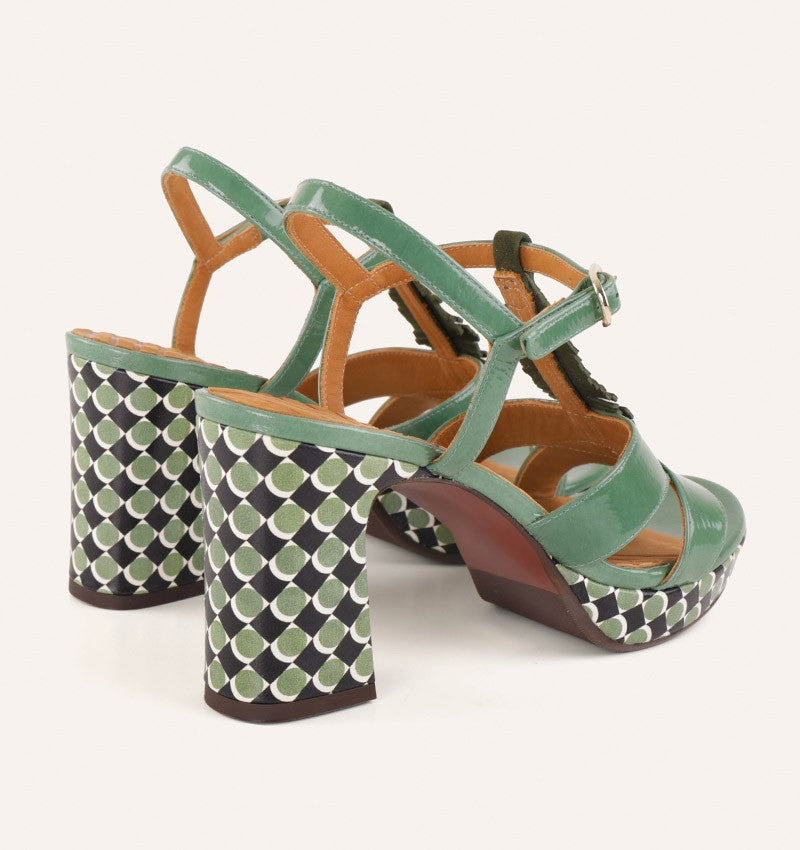 CHIE MIHARA <br> Sandale Kadat <br> Cuire Vert