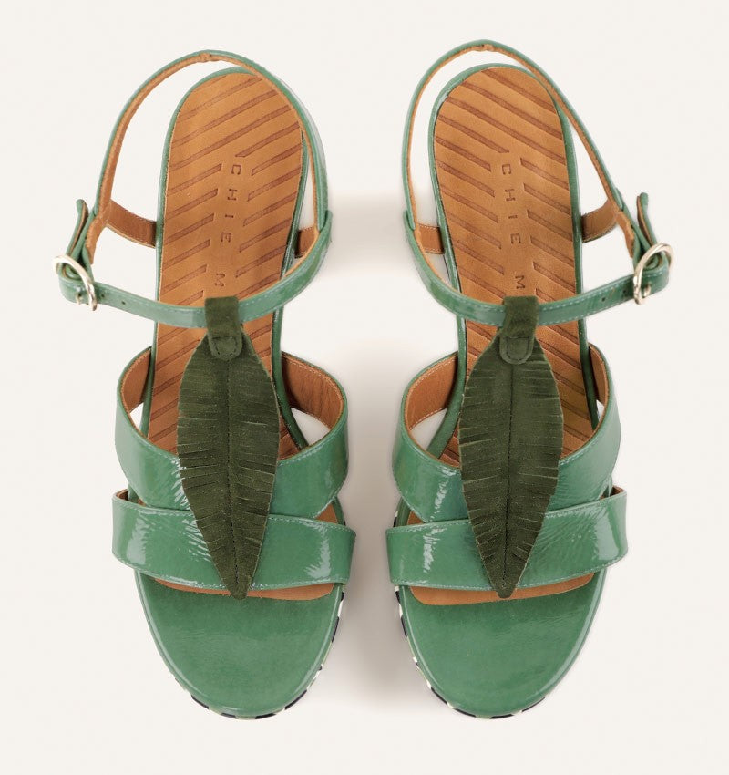 CHIE MIHARA <br> Sandale Kadat <br> Cuire Vert