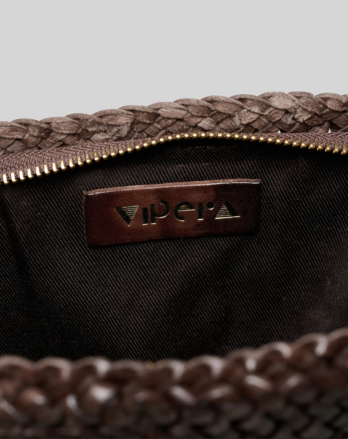 Sac VIPERA Goya en cuir chocolat - intérieur