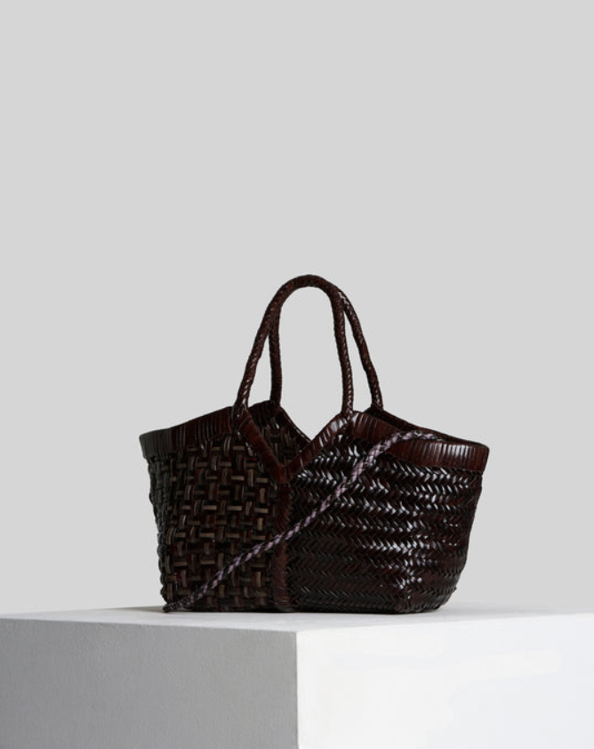 Sac Vipera Monet Patch en cuir chocolat et Ardesia – vue arrière